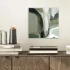 Natuur - Abstract - Groen - Penseelstreken aluminium wit klein -sfeer1