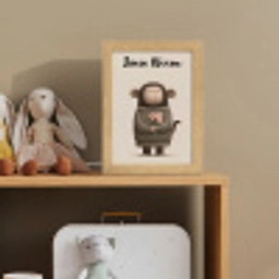Aap - Roze bloemen - Speels Light Box met kabel (Kinderlampje) klein -sfeer2_kind