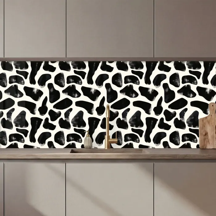 Dierenpatroon - Vlekken - Zwart - Wit keuken achterwand 2 middel 871 zz_3dshopping