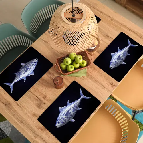 Porselein - Tonijn - Delfts - Blauw Placemat vinyl groot -zzsfeer5_Kitchenyeah-website