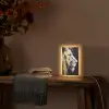 Portret - Leeuw - Abstract - Goud Light Box met kabel (Tafellamp) klein -sfeer4