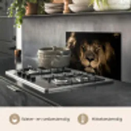 Leeuw - Dieren - Zwart - Portret keuken achterwand spatscherm klein -usp_NL