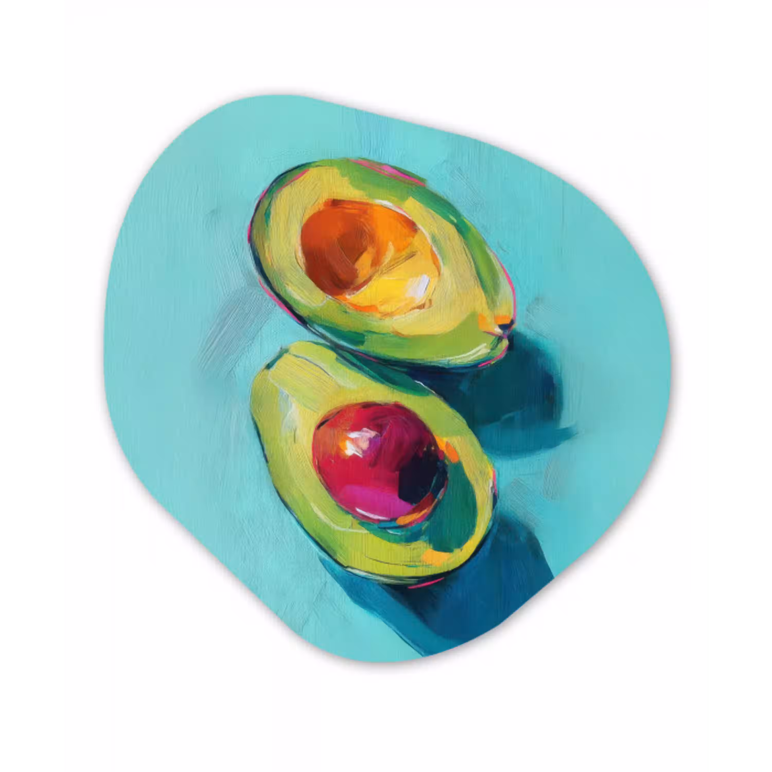 Avocado - Groen - Pit - Schaduw Wandcirkel Organisch Forex 3mm klein -3d