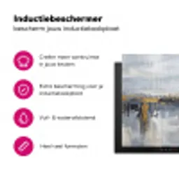 Abstract - Structuur - Goud - Grijs - Modern Inductie beschermer vinyl 3mm klein -wsfeer2_website