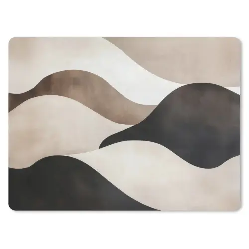 Golven - Abstract - Beige muismat rubber klein -3d