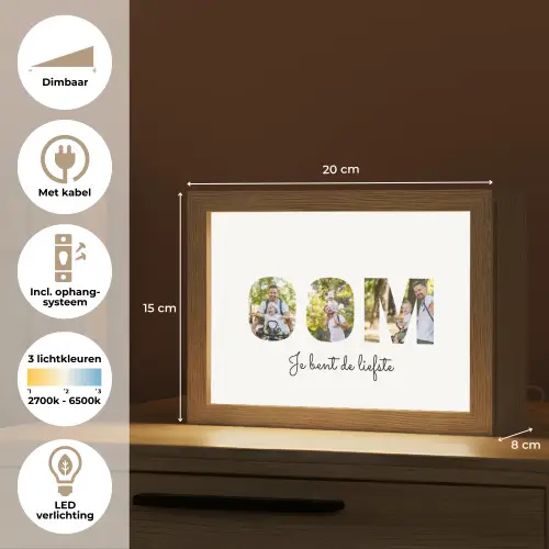 Oom - Lettercollage Light Box met kabel (Tafellamp) klein -USP_NL