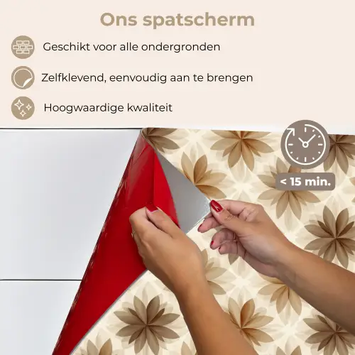Geografisch - Patroon - Bruin keuken achterwand spatscherm klein 900 -spatscherm_NL