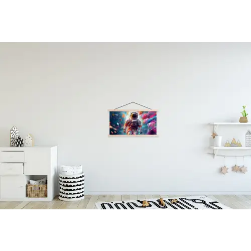 Neon - Meteoriet - Neon - Astronaut textielposter latten blank klein -kinderkamer