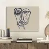 Minimalistisch - Lijnillustratie - Beige - Donkerblauw PET vilt klein -sfeer1