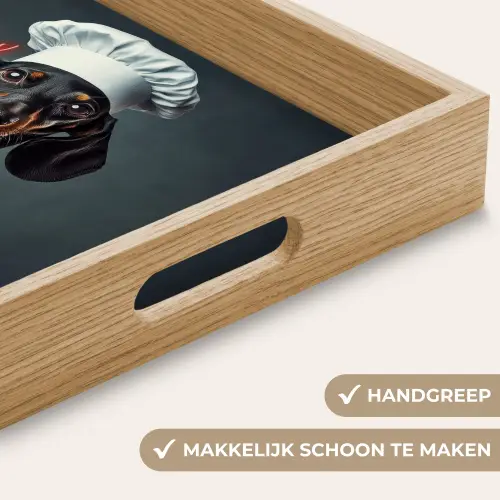 Quote - Neon - Hond - Kokskleding Dienblad Rechthoek middel -USP_HandgreepNL