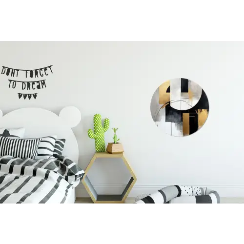 Abstract - Goud - Zilver - Vormen - Aesthetic Wandcirkel aluminium klein -kinderkamer