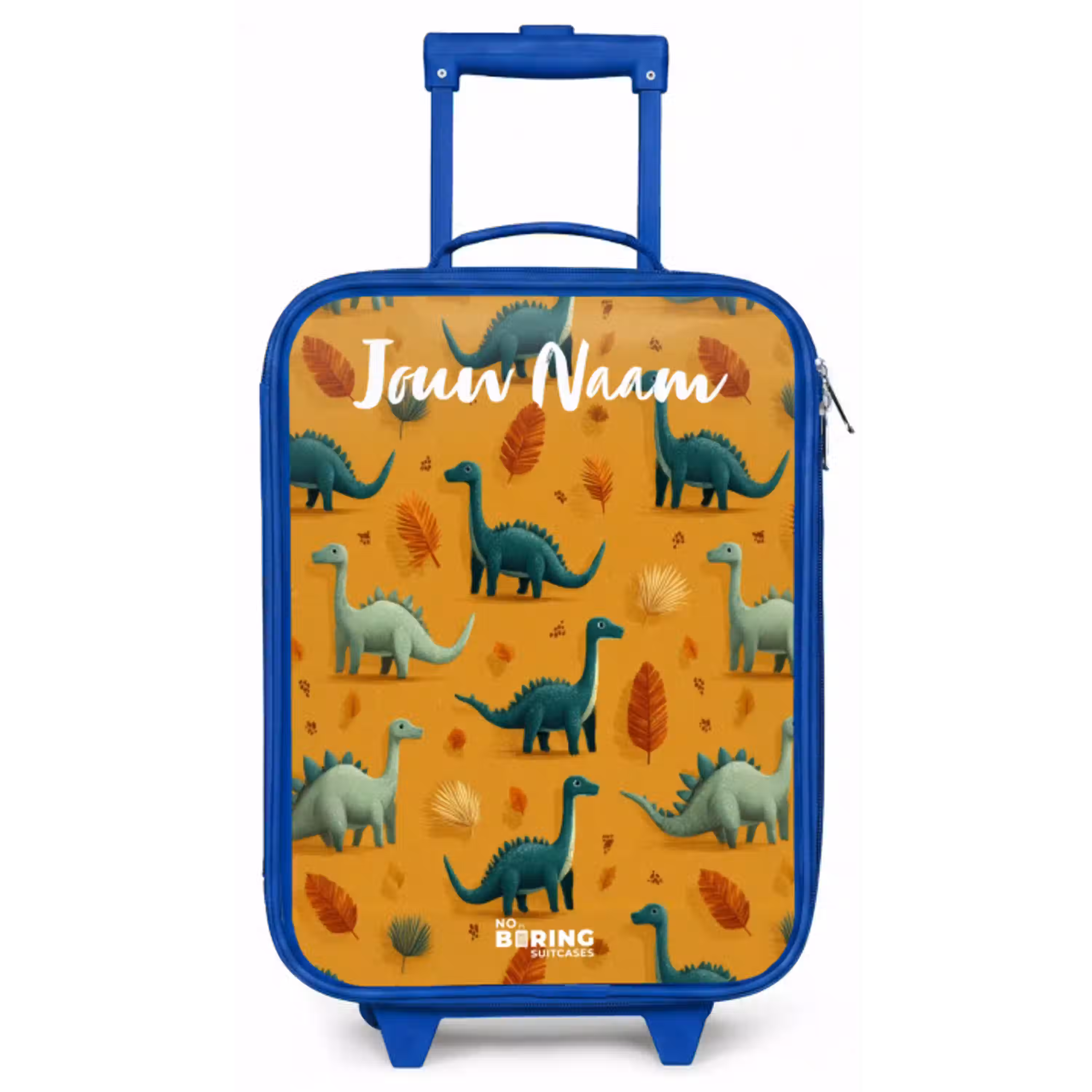 Dino - Dieren - Patroon Kinderkoffer - Blauw klein -zz3dotto