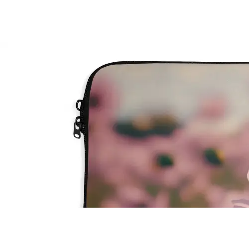 Bloemen - Paars - Wazig laptophoes neopreen klein -detail