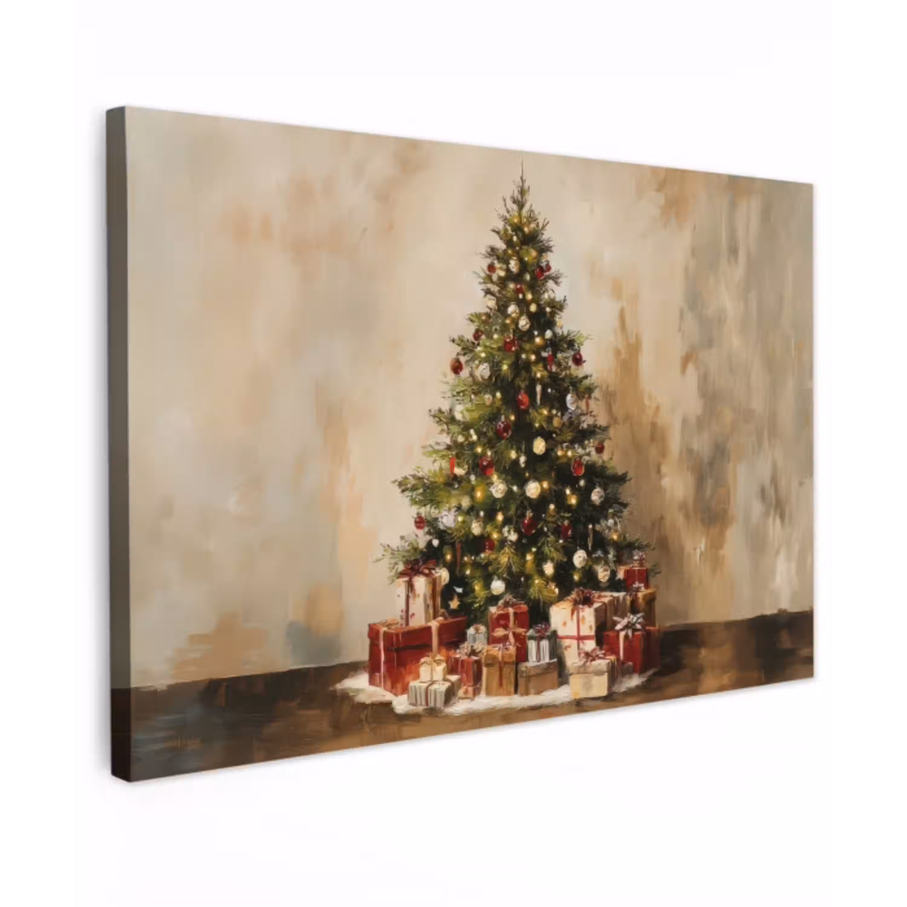 Kerstboom - Versierd - Kleurrijk canvas 2cm klein -z3d