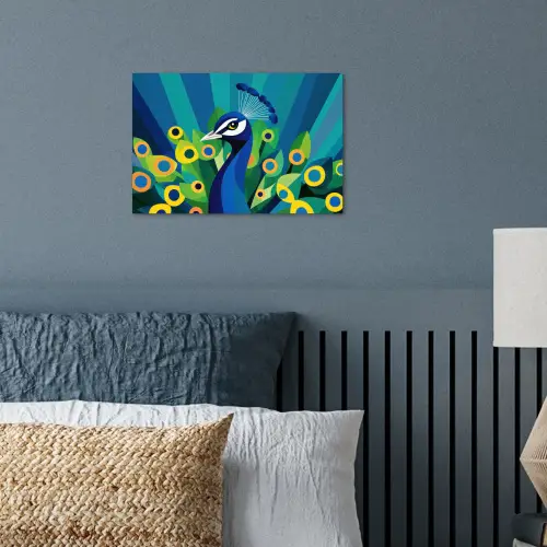 Pauw - Cirkels - Blauw poster papier klein -sfeer2