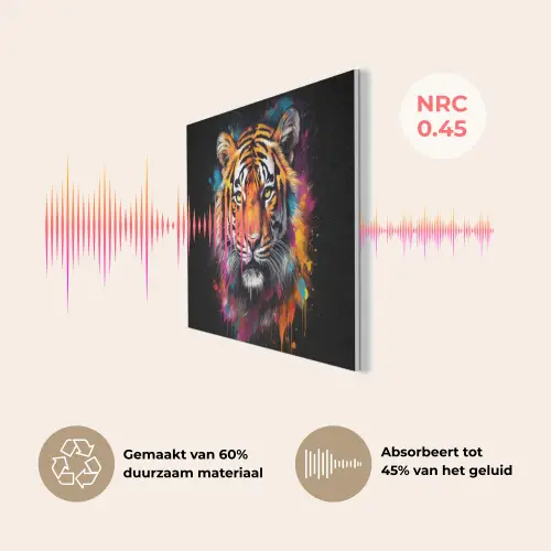 Tijger - Graffiti - Dieren - Zwart PET vilt klein -USP_NL