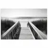 Loopbrug - Hout - Strand - Zee poster papier klein -3d