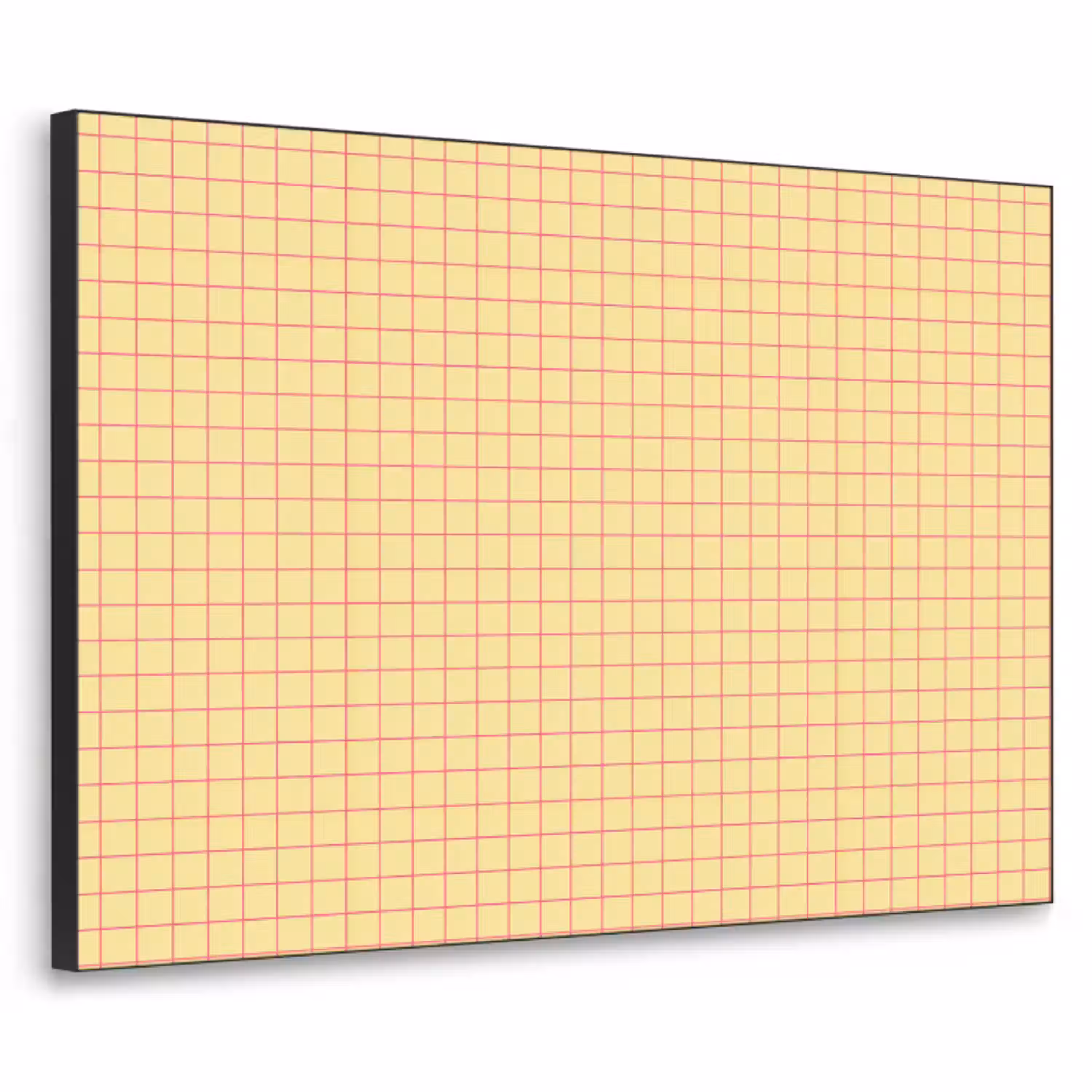 Ruitjes - Grid - Minimalistisch - Geel - Roze Textielframe zwart klein 947 -3d