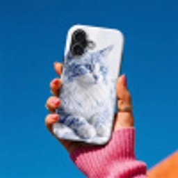 Kat - Patroon - Blauw Toughcase MagSafe Apple iPhone 17 klein -Sfeer1V
