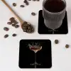 Cocktail - Zwart - Spetters - Glas onderzetter kurk middel -sfeer2