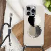 Cirkels - Strepen - Minimalistisch - Zwart Hoesje iPhone 16 Pro Max met koord klein -sfeer4
