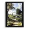Zandpad - Groen landschap - Water fotolijst zwart zonder passe partout klein -3d