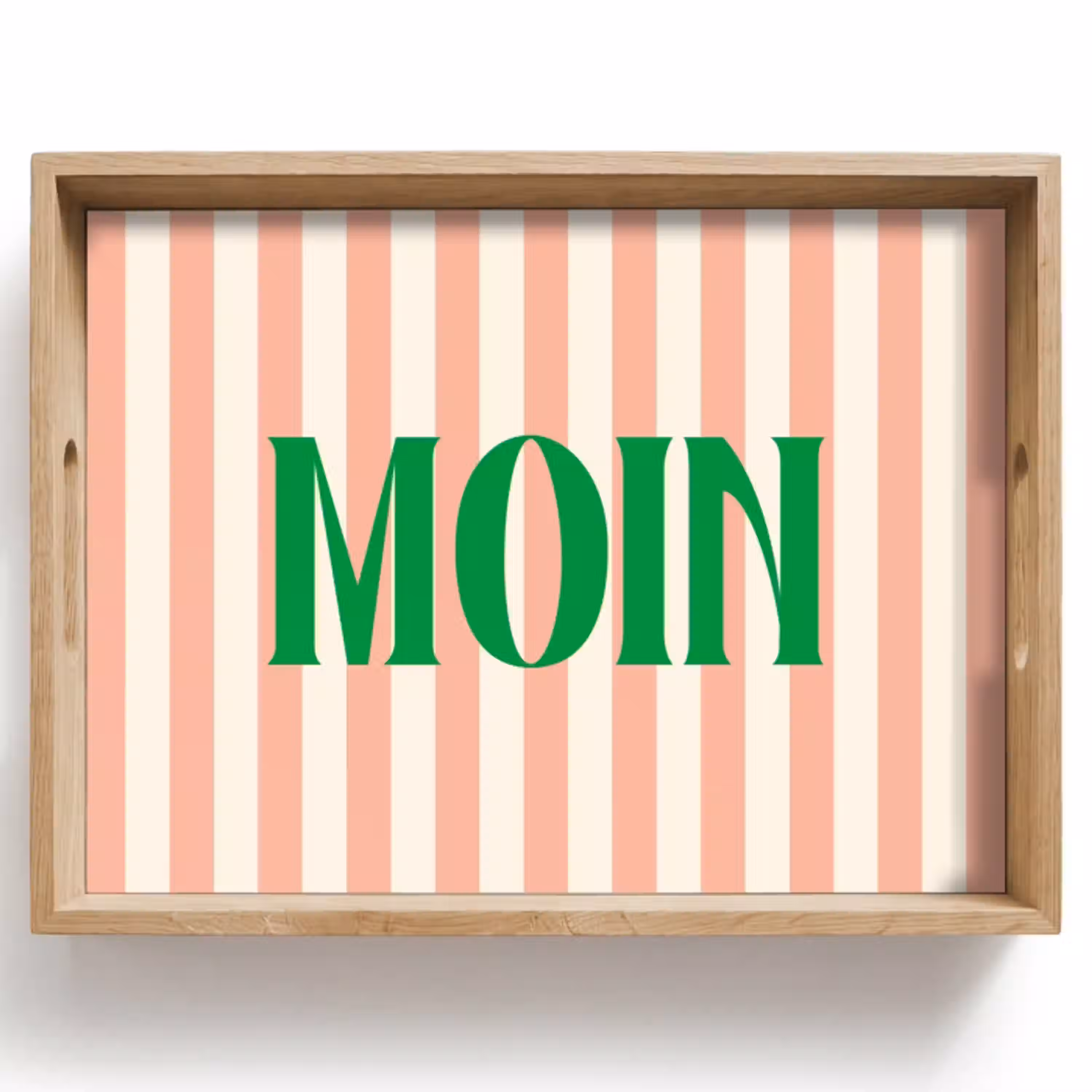 Zachtroze - Groen - Strepen - Moin Dienblad Rechthoek middel -z3d_shopping