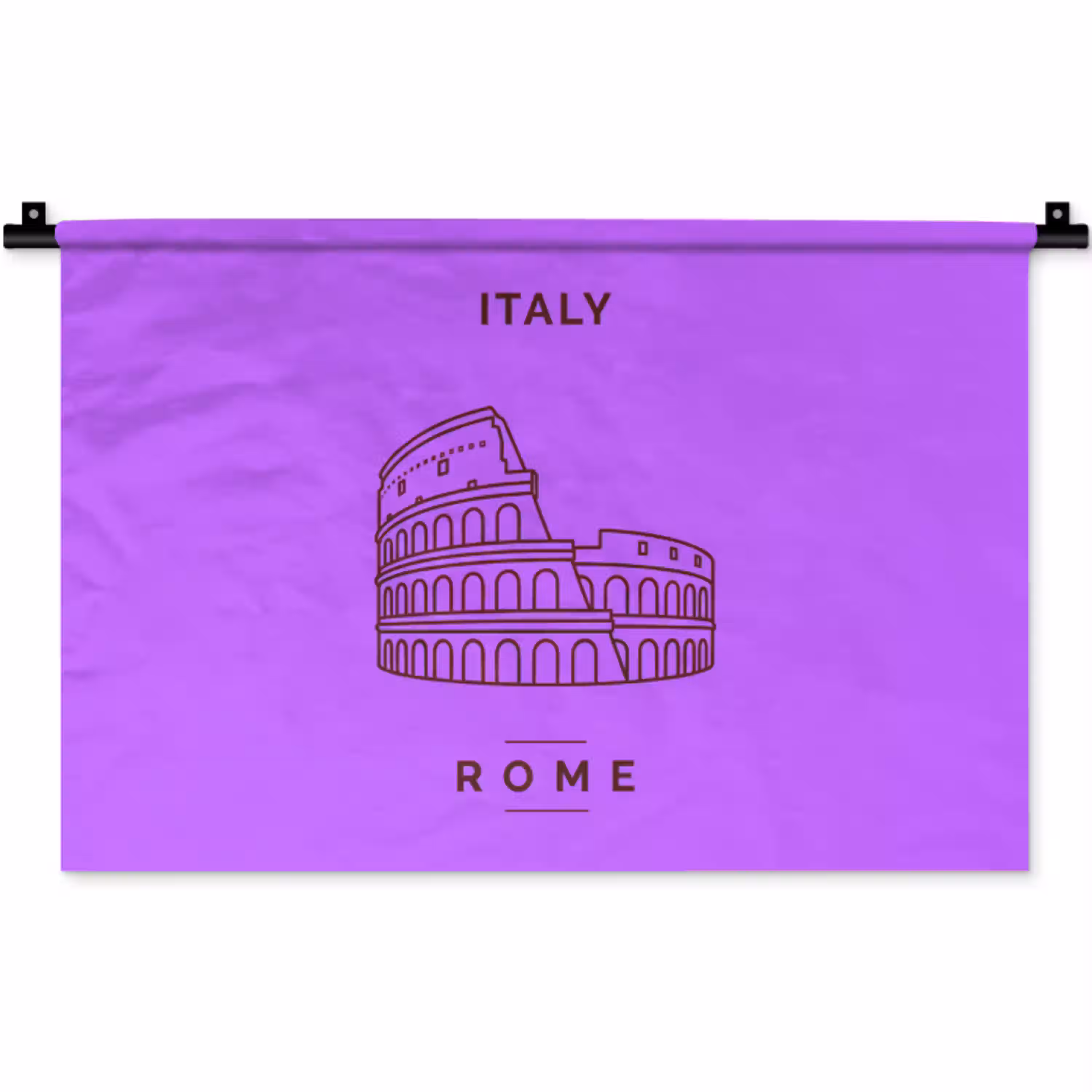 Architectuur - Colosseum - Rome - Minimalistisch - Paars Wandkleed katoen klein -zz3d