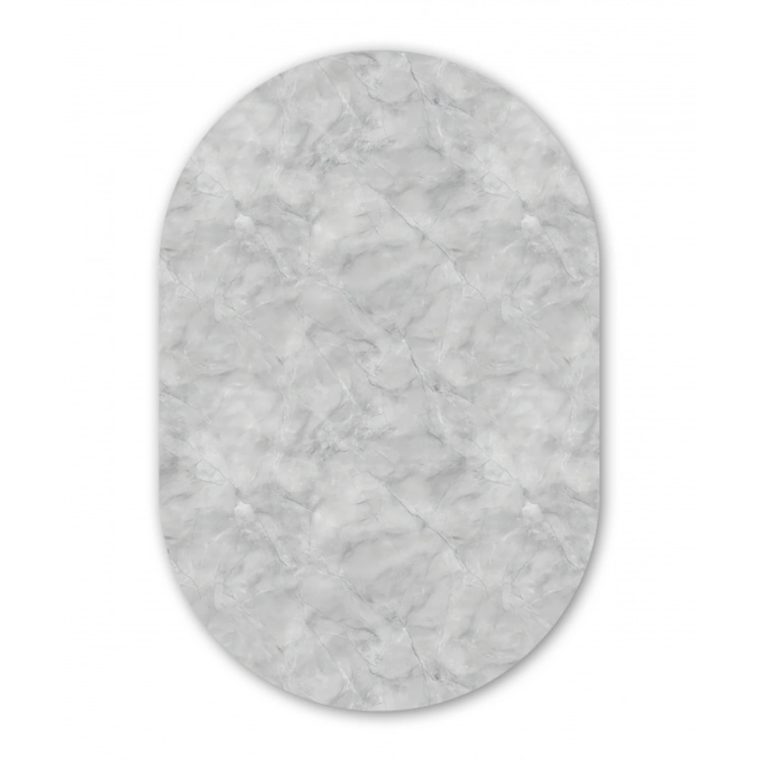 Grijs - Marmer - Mat Wandcirkel Ovaal Aluminium middel 839 -3d