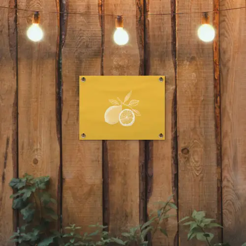 Citroenen - Illustratie - Minimalistisch - Geel tuinposter los doek klein -sfeer1