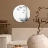 Bamboestammen - Water - Minimalistisch - Wit Wandcirkel plexiglas klein -sfeer1