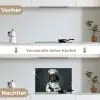 Hond - Garde - Kok keuken achterwand spatscherm klein -voor_na_DE