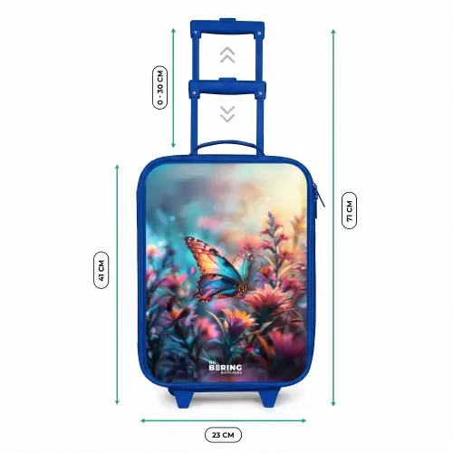 Vlinder flowers Kinderkoffer - Blauw klein -productfoto_formaten