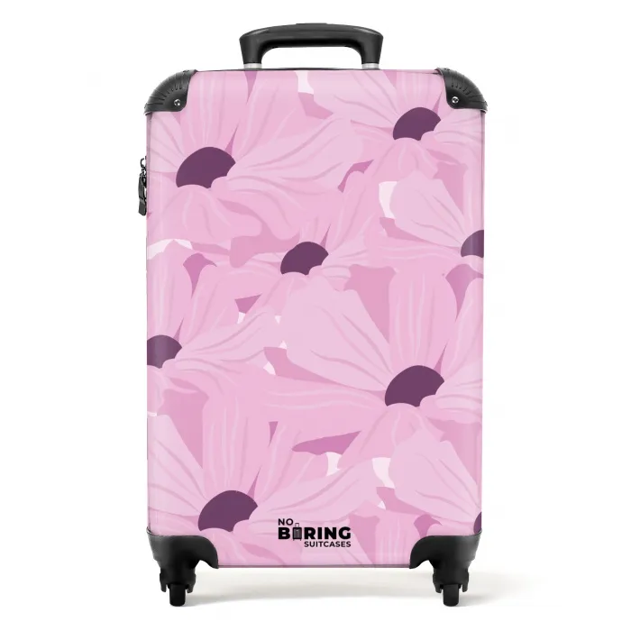 Summer memories - Roze bloemenpracht NBS - Handbagage koffer - Kinderen Unisex middel -productfoto_recht