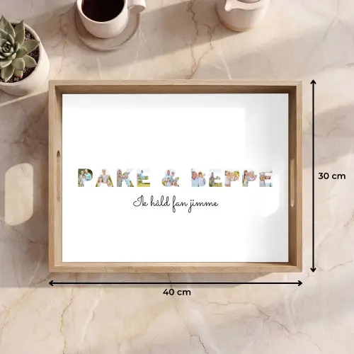 Pake & Beppe - Lettercollage Dienblad Rechthoek middel -USP_Formaat