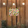 Vierkanten - Kleurrijk - Golvend tuinposter los doek klein -sfeer1