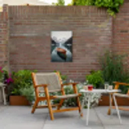 Boot - Bergen - Natuur - Water Tuinposter op houten frame 2 cm dik klein -sfeer3