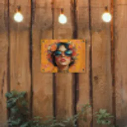 Vrouw - Bloemen - Aesthetic - Oranje tuinposter los doek klein -sfeer1