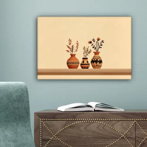 Vazen - Bloemen - Bladeren - Minimalistisch canvas 2cm klein -sfeer4