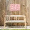 Patroon - Wit - Bliksem - Roze Tuinposter op houten frame 2 cm dik klein 845 -sfeer4