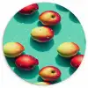 Appels - Water - Turquoise Wandcirkel kunststof plaat 5mm dik klein 188 -3d
