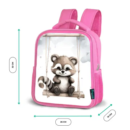 Wasbeer - Dier - Kinderen Kinderrugzak - Roze middel -productfoto_formaten