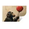 Street art - Chimpansee - Ballon - Graffiti - Banksy Muursticker klein -3d