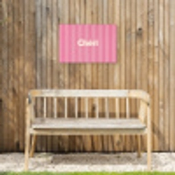 Gestreept - Roze - Chéri Tuinposter op houten frame 2 cm dik klein -sfeer4