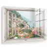 Doorkijk - Italië - Bloemen - Zee - Kust - Stad - Bergen plexiglas 5mm klein -zzzproduct_nieuw