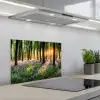 Bos - Bloemen - Lavendel - Zon - Paars - Natuur keuken achterwand spatscherm klein -3d_schuin