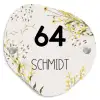 Gele bloemen - Modern Naambord Organisch middel -3d