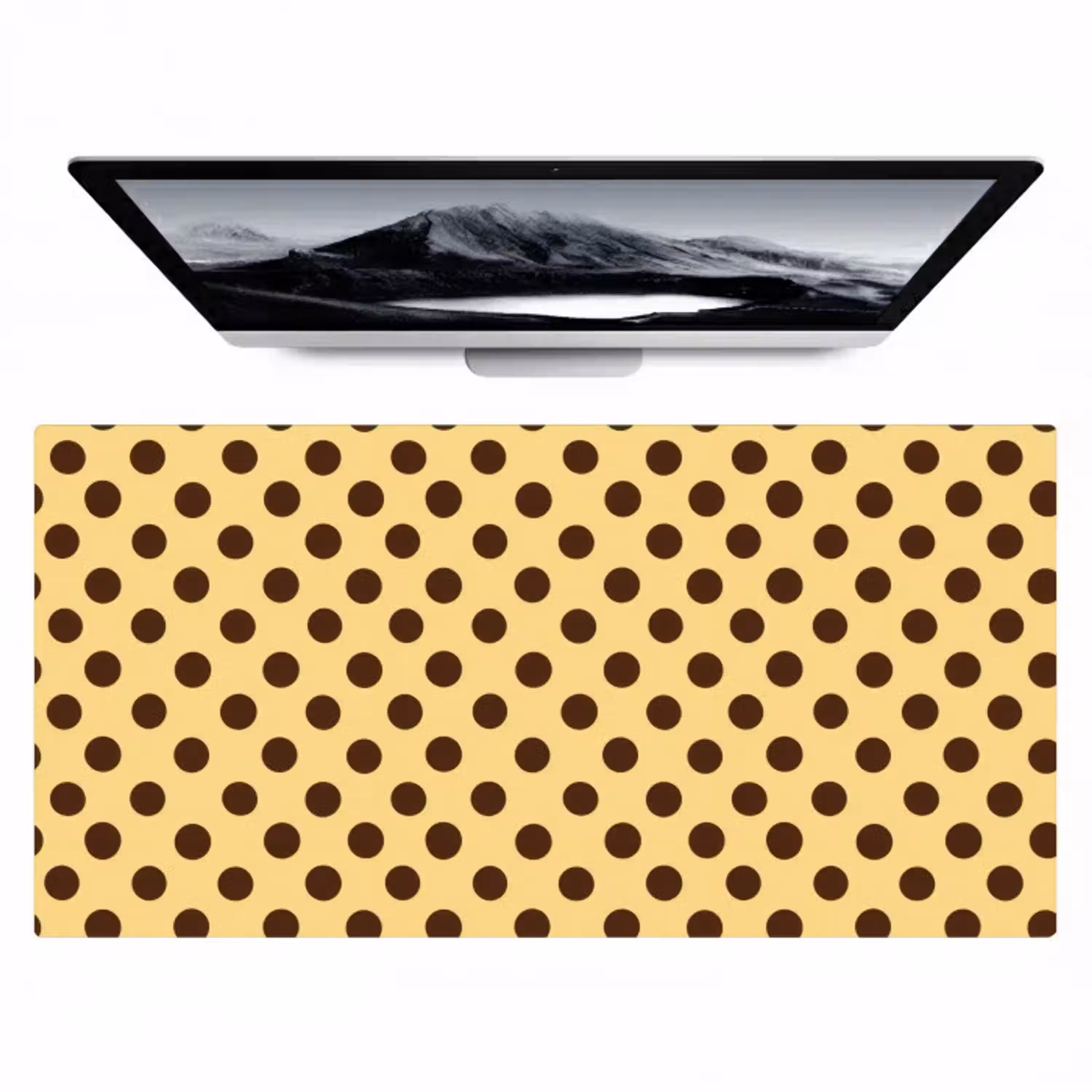 Polka Dot - Stippen - Retro - Geel - Bruin Muismat XXL klein 681 -zzz3d