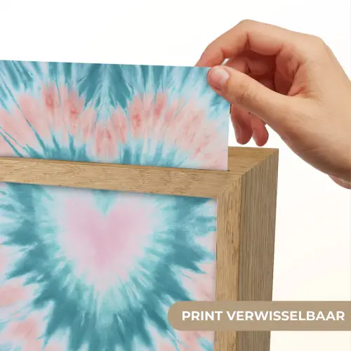 Hartvormig - Tie dye - Pasteltinten - Lichtgroen Light Box met kabel (Kinderlampje) klein -USP_websiteprintNL
