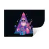 Retro - Kerstman - Rendieren - Kerstboom Muursticker klein -3d